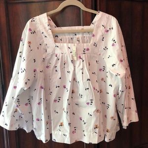 NWOT Madewell Floral Butterfly Top w/ Bell Sleeves